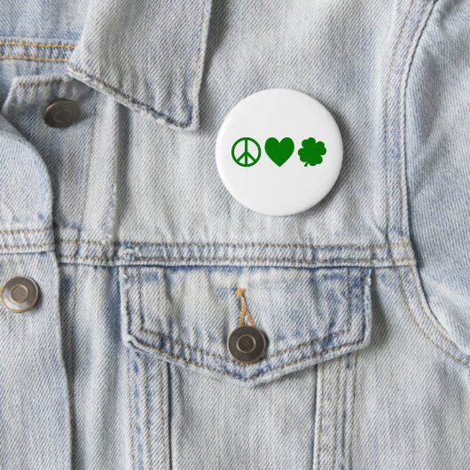 Green Peace Liebe & Kleeblatts Button (Beispiel)