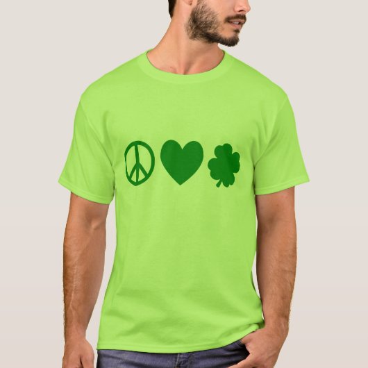 Green Peace Liebe & Kleeblatts T-Shirt (Vorderseite)