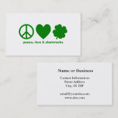 Green Peace Liebe & Kleeblatts Visitenkarte (Vorne/Hinten)