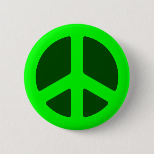 Green Peace Sign Button