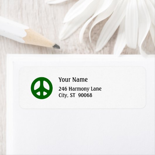 Green Peace Sign Custom Return Label (Insitu)