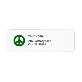 Green Peace Sign Custom Return Label
