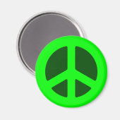 Green Peace Sign Magnet (Vorderseite/Rückseite)