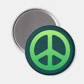 Green Peace Sign Magnet (Vorderseite/Rückseite)