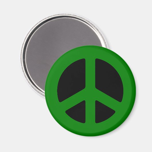 Green Peace Sign Magnet (Vorderseite/Rückseite)