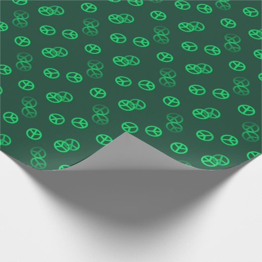Green Peace Sign Muster Geschenkpapier (Ecke)