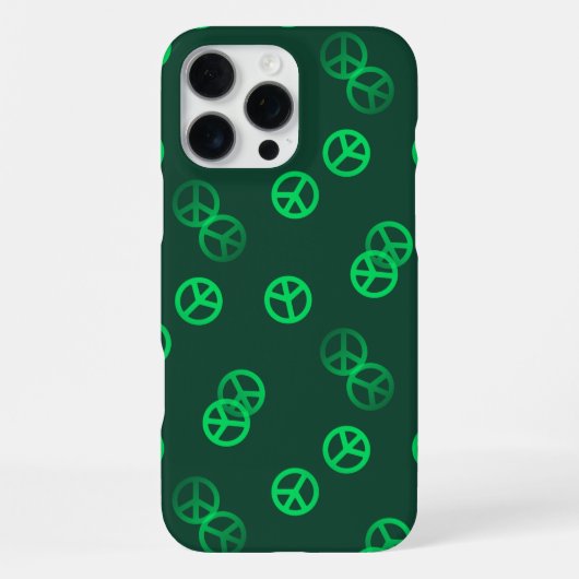 Green Peace Sign Muster iPhone Hülle (Rückseite)