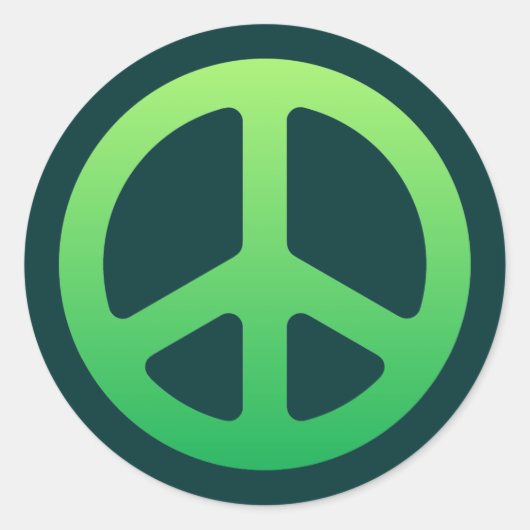 Green Peace Sign Runder Aufkleber (Vorderseite)