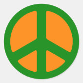 Green Peace Sign Runder Aufkleber (Vorderseite)