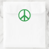 Green Peace Sign Runder Aufkleber (Tasche)