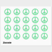 Green Peace Sign Runder Aufkleber (Blatt)