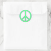 Green Peace Sign Runder Aufkleber (Tasche)