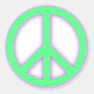 Green Peace Sign Runder Aufkleber