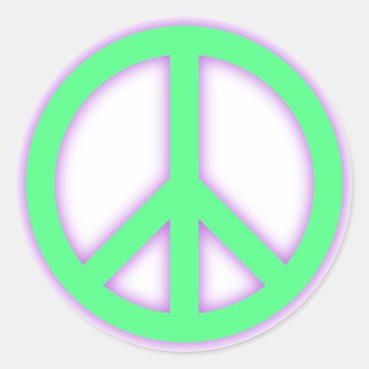 Green Peace Sign Runder Aufkleber (Vorderseite)