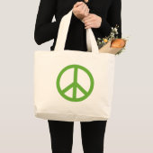 Green Peace Sign Symbol Jumbo Stoffbeutel (Vorderseite (Produkt))