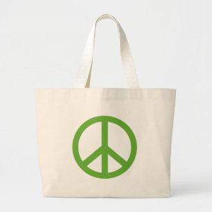 Green Peace Sign Symbol Jumbo Stoffbeutel