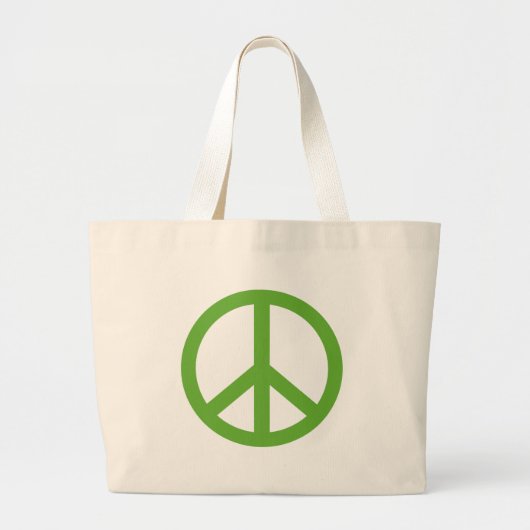 Green Peace Sign Symbol Jumbo Stoffbeutel (Vorne)
