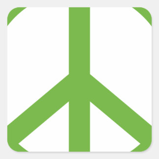 Green Peace Sign Symbol Quadratischer Aufkleber