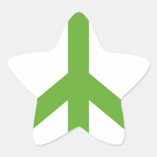 Green Peace Sign Symbol Stern-Aufkleber (Vorderseite)