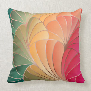 Green, Peach, Apricot, Watermelon New Art Nouveau Kissen