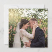 Green Peach Lila Floral Foto Hochzeit Vielen Dank Einladung (Rückseite)