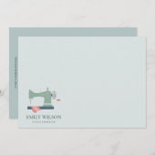 GREEN PEACH PINK SEWMACHINE TAILOR BUSINESS MITTEILUNGSKARTE (Vorne/Hinten)