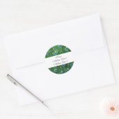 Green Peacock Address Labels Runder Aufkleber (Umschlag)