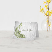 Green Peacock Dankeschön Card Karte (Gelbe Blume)