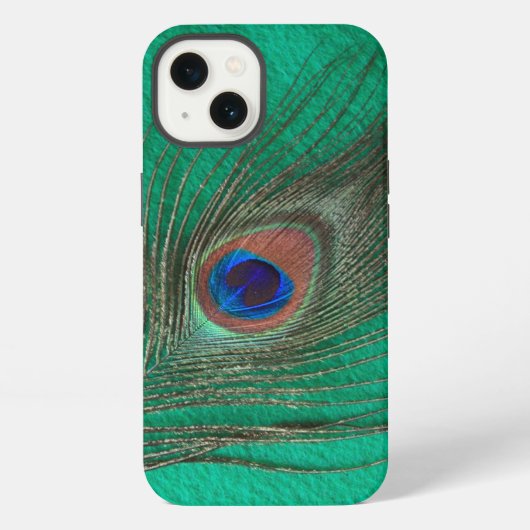 Green Peacock Feather iPhone Hülle (Rückseite)