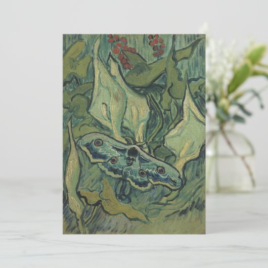Green Peacock (Kaiser) Moth von Vincent van Gogh Einladung (Stehend Vorderseite)