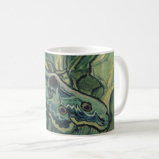 Green Peacock (Kaiser) Moth von Vincent van Gogh Kaffeetasse (VorderseiteRechts)