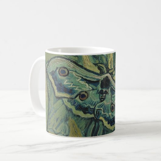 Green Peacock (Kaiser) Moth von Vincent van Gogh Kaffeetasse (Vorderseite Links)