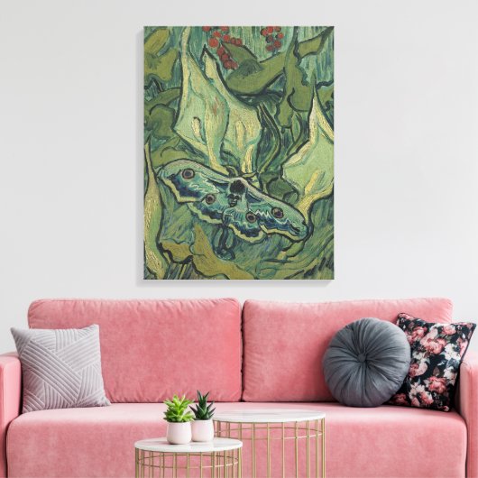 Green Peacock (Kaiser) Moth von Vincent van Gogh Leinwanddruck (Insitu (Wohnzimmer))