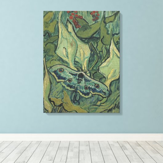 Green Peacock (Kaiser) Moth von Vincent van Gogh Leinwanddruck (Insitu (Holzboden))