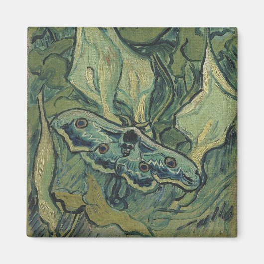 Green Peacock (Kaiser) Moth von Vincent van Gogh Magnet (Vorne)