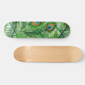 Green Peacock Pattern Skateboard (Horizontal)