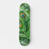 Green Peacock Pattern Skateboard (Vorne)