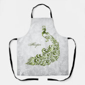 Green Peacock Personalisierte All-over-Print-Schür Schürze (Vorderseite)