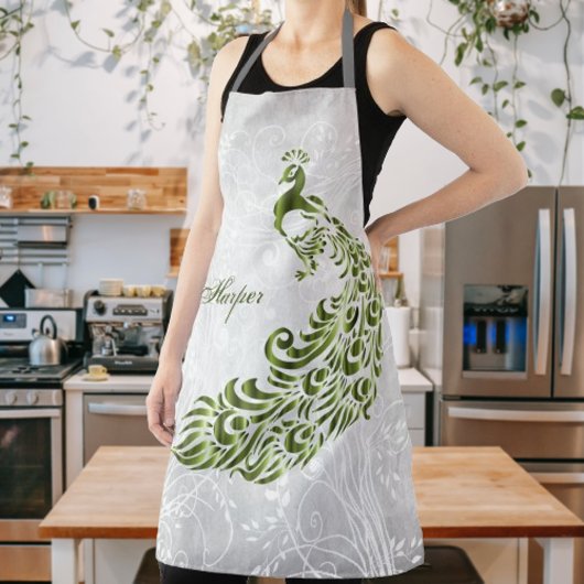 Green Peacock Personalisierte All-over-Print-Schür Schürze