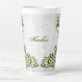 Green Peacock Personalisierte Latte-Tasse Milchtasse (Vorderseite)