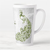 Green Peacock Personalisierte Latte-Tasse Milchtasse (Rechts)