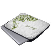 Green Peacock Personalisierter Laptop-Sieb Laptopschutzhülle (Vorne Knopf)