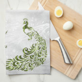 Green Peacock Personalisiertes Küchentuch (Viertel Falte)
