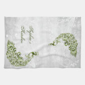 Green Peacock Personalisiertes Küchentuch (Horizontal)