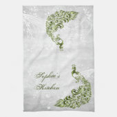 Green Peacock Personalisiertes Küchentuch (Vertikal)