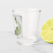 Green Peacock Personalisiertes Schiebeglas Schnapsglas (Rechts)