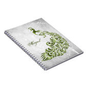 Green Peacock Personalized Spiral Foto Notebook Notizblock (Rechte Seite)