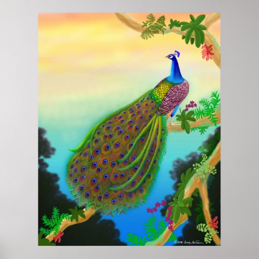 Green Peacock Poster (Vorne)