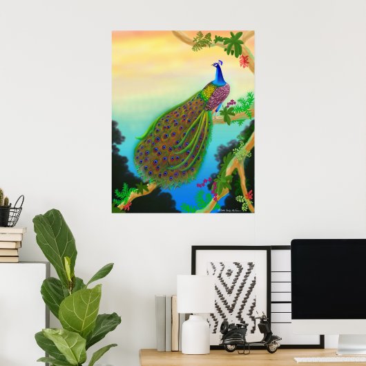 Green Peacock Poster (Heimbüro)