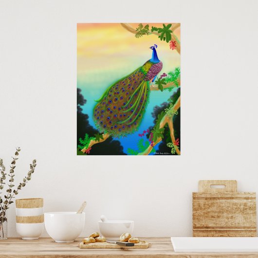 Green Peacock Poster (Küche)
